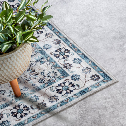 Vloerkleed Saveh Rechthoekig - Crème/Blauw