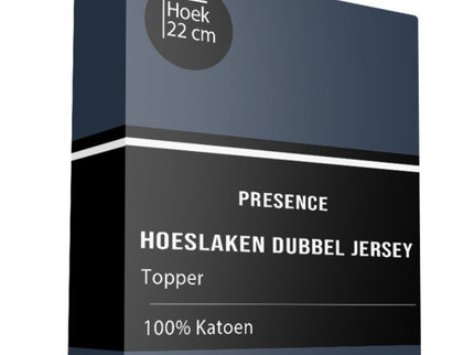 Topper Hoeslaken - Katoen Dubbel Jersey - Navy