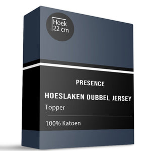 Topper Hoeslaken - Katoen Dubbel Jersey - Navy