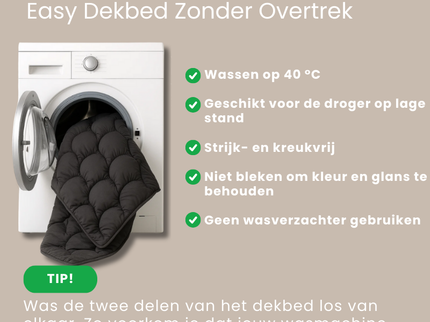 Easy Dekbed Zonder Overtrek - 4 Seizoenen - Taupe