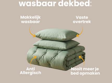 Easy Dekbed Zonder Overtrek Jersey Melange - Jade Groen