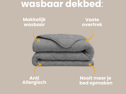 Easy Dekbed Zonder Overtrek Denim - Grijs