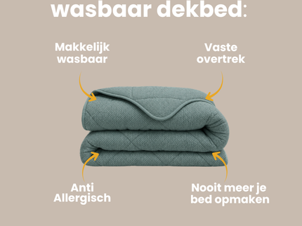 Easy Dekbed Zonder Overtrek Denim - Groen