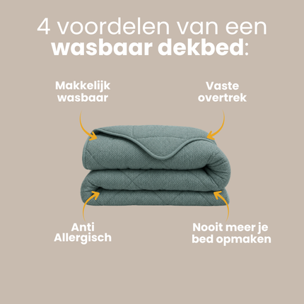 Easy Dekbed Zonder Overtrek Denim - Groen
