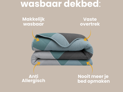 Easy Dekbed Zonder Overtrek Triangular Bliss - Blauw
