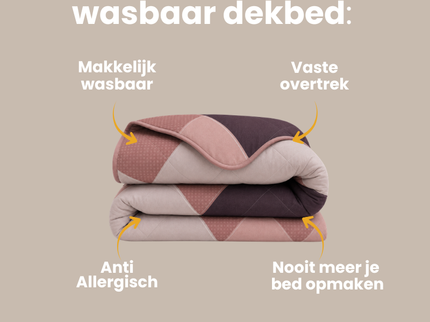 Easy Dekbed Zonder Overtrek Triangular Bliss - Roze