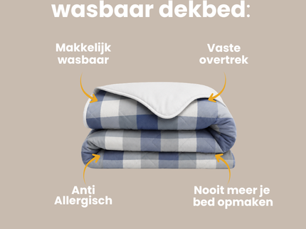 Easy Dekbed Zonder Overtrek - Blue Check