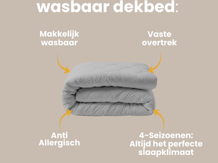 Easy Dekbed Zonder Overtrek - 4 Seizoenen - Grijs