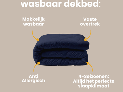 Easy Dekbed Zonder Overtrek - 4 Seizoenen - Navy