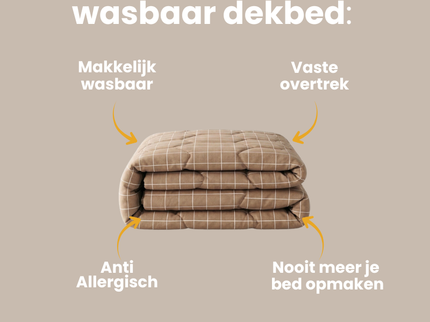 Easy Dekbed Zonder Overtrek Zomer - Squares - Taupe