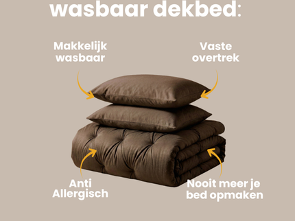 Easy Dekbed Zonder Overtrek Jersey Melange - Taupe/Bruin