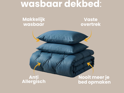 Easy Dekbed Zonder Overtrek Jersey Melange - Blauw