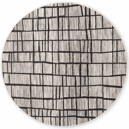 Vloerkleed Crouch Rond - Zwart Wit