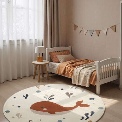 Vloerkleed Moby Rond - Creme Multicolor