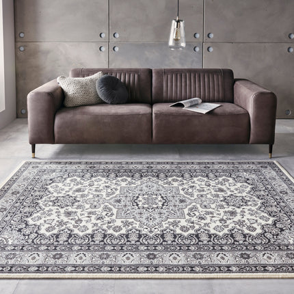 Vloerkleed Parun Tabriz Rechthoekig - Creme grijs