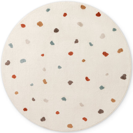 Vloerkleed Funny Dots Rond - creme, veelkleurig