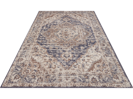 Vloerkleed Vintage Sand - Beige/Blauw