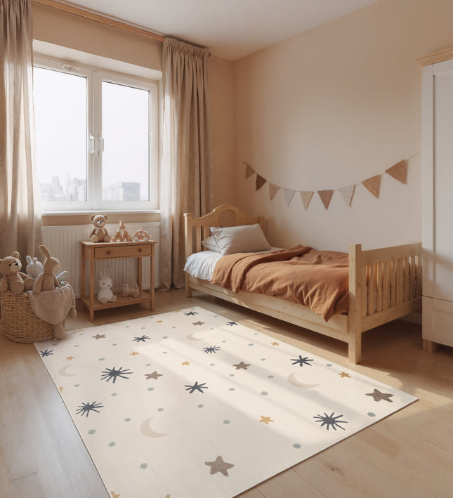 Vloerkleed Moony Rechthoekig - Creme Multicolor
