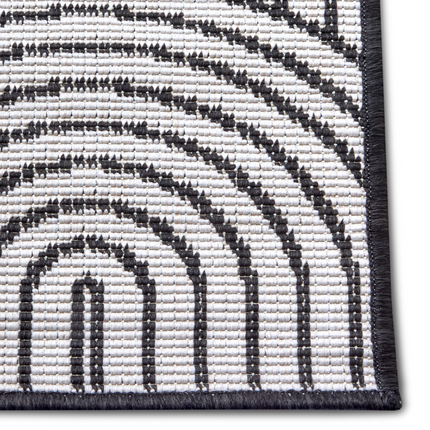 Dubbelzijdig Buitenkleed Flatweave - Zwart