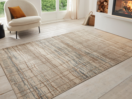 Vloerkleed Vintage Coastal - Crème/Blauw