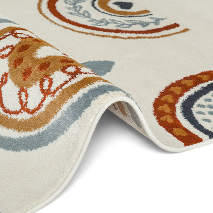Vloerkleed Bowie Rond - Creme Multicolor