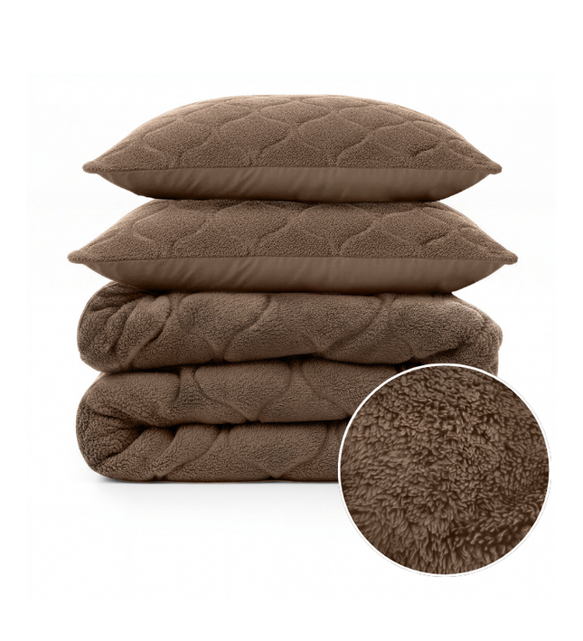 Lazy Dekbed Zonder Overtrek - Teddy - Taupe/Bruin