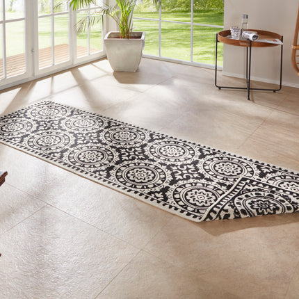 Vloerkleed Jardin  - zwart creme