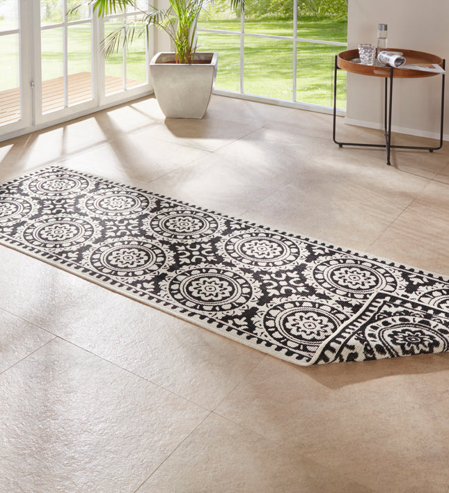 Vloerkleed Jardin  - zwart creme