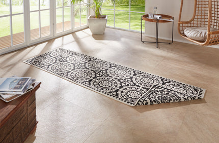 Vloerkleed Jardin  - zwart creme