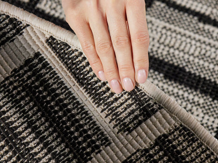 Vloerkleed Crouch Rond - Zwart Wit