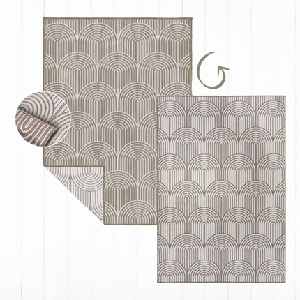 Dubbelzijdig Buitenkleed Flatweave - Taupe