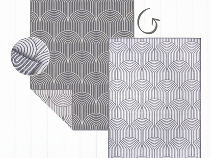 Dubbelzijdig Buitenkleed Flatweave - Zilver