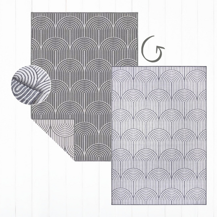Dubbelzijdig Buitenkleed Flatweave - Zilver