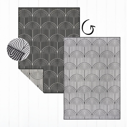 Dubbelzijdig Buitenkleed Flatweave - Zwart