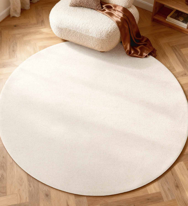 Vloerkleed Knots Rond - Natuurlijk Wit