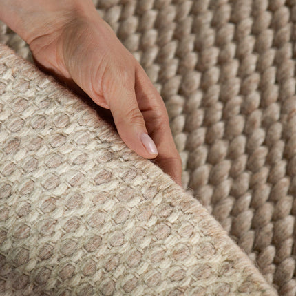 Vloerkleed Beans Rond - Natuur/Beige