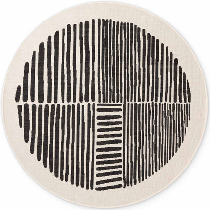 Vloerkleed Bounds Rond - Zwart Wit