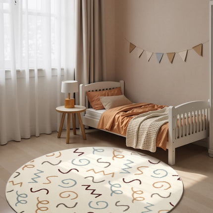 Vloerkleed Fiete Rond - Creme Multicolor