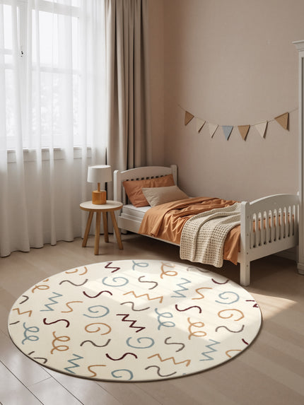 Vloerkleed Fiete Rond - Creme Multicolor