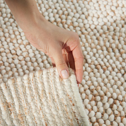 Vloerkleed Peas Rechthoekig - Creme beige