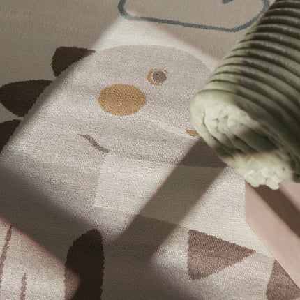 Vloerkleed Kids Dino Rechthoekig - Creme Multicolor