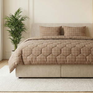 Easy Dekbed Zonder Overtrek - McGregor Squares - Taupe