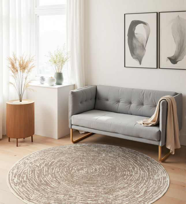 Vloerkleed Cavallo Rond - Creme beige