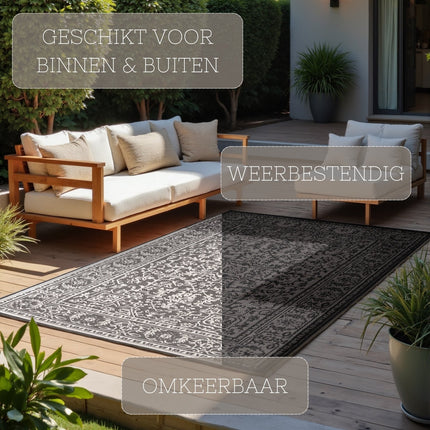 Dubbelzijdig Buitenkleed Kona - Zwart/Wit