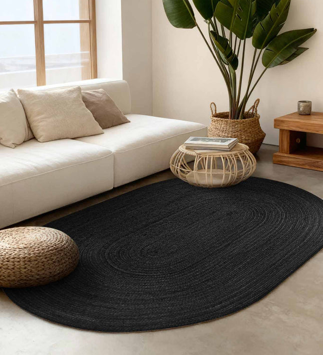 Vloerkleed Rangpur Ovaal - Zwart