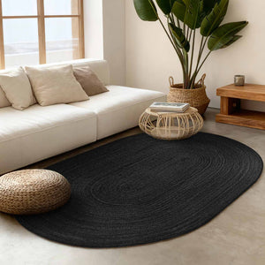 Vloerkleed Rangpur Ovaal - Zwart