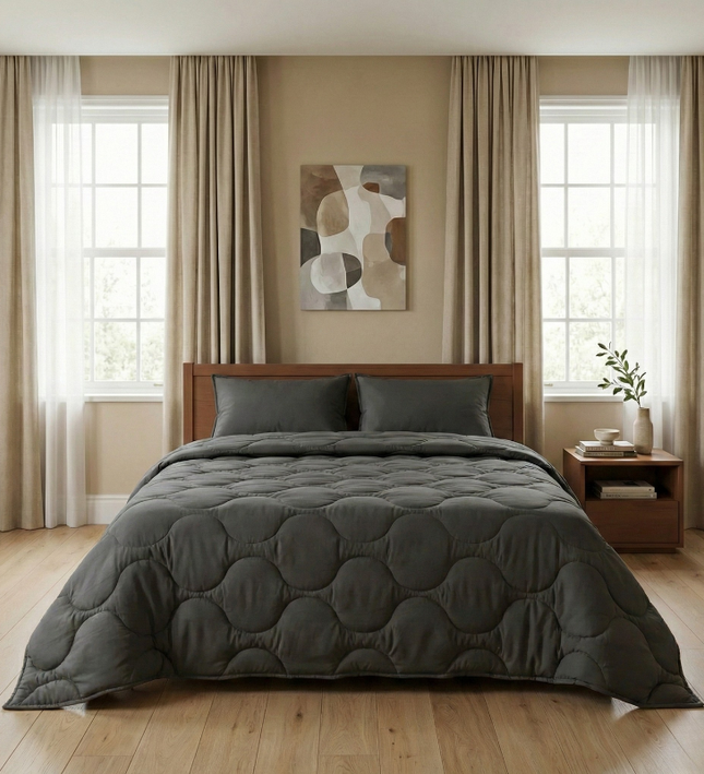 Lazy Dekbed Zonder Overtrek - Antraciet