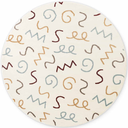 Vloerkleed Fiete Rond - Creme Multicolor