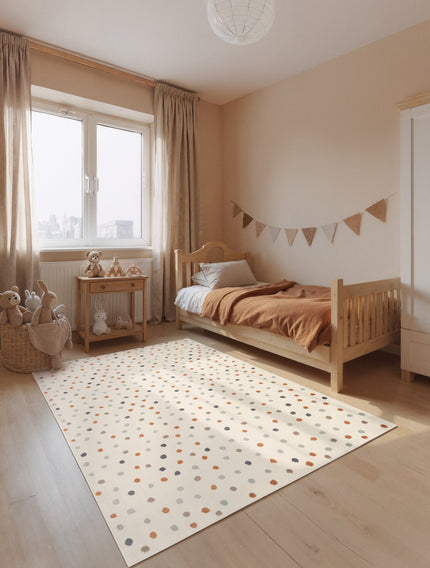 Vloerkleed Konfetti Rechthoekig - Creme Multicolor