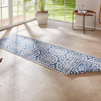 Vloerkleed Jardin  - blauw creme